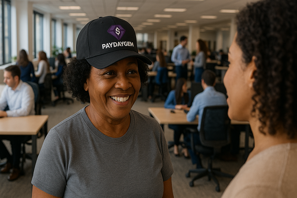 PaydayGem Fort Worth Office - Lorraine Cox helping a customer